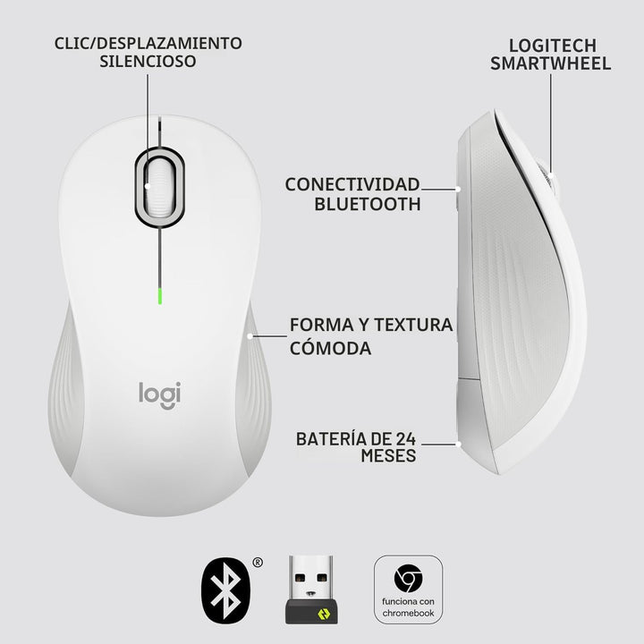 Logitech Signature M550 - Ratón inalámbrico para manos pequeñas a m...