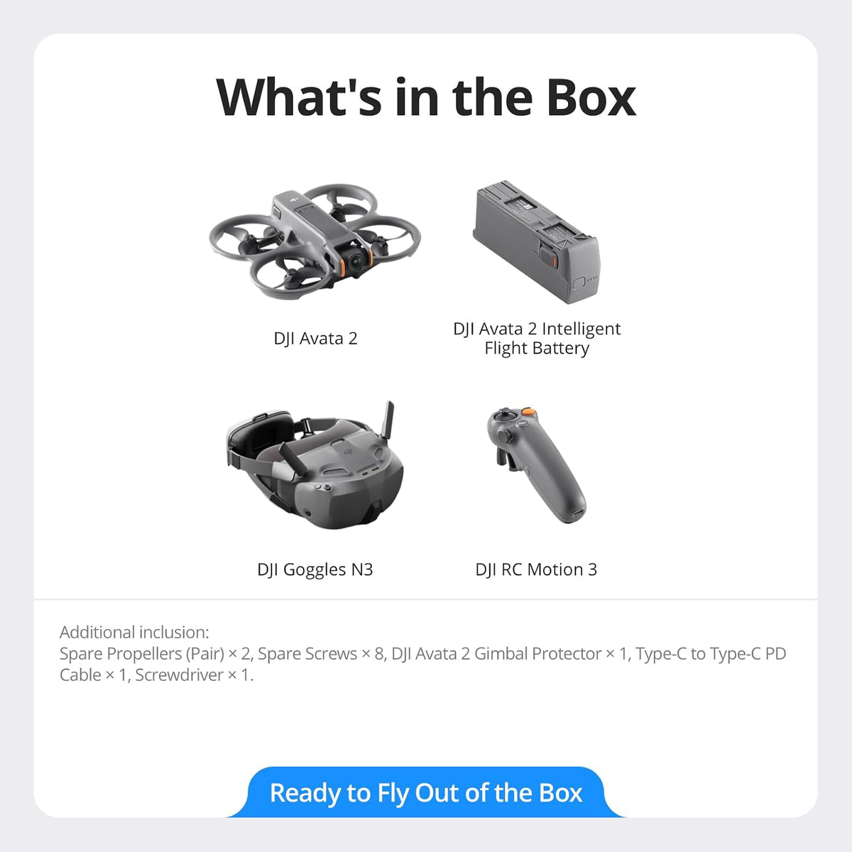 DJI Avata 2 Fly Smart Combo (batería individual), FPV Drone con cámara 4K