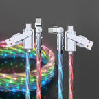 Paquete de 2 cables USB-C iluminados, cargador LED de 6.6 pies, cable de