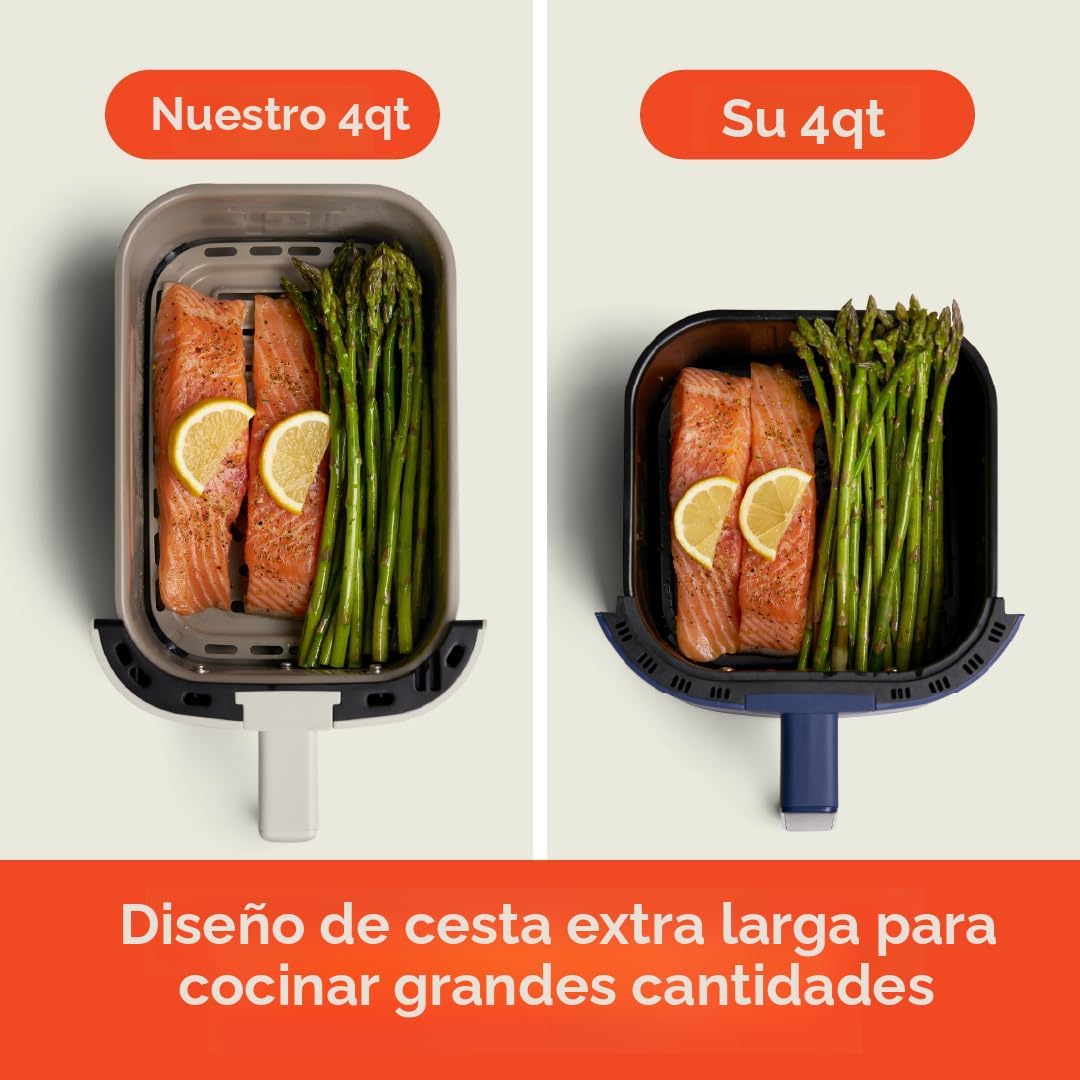 bella Freidora de Aire Delgada de 4 Cuartos, Utensilios de Cocina que Se Adaptan a Cualquier Lugar™, Revestimiento Antiadherente de Cerámica EverGood™, Temperatura Ajustable, 6 Opciones de Cocción