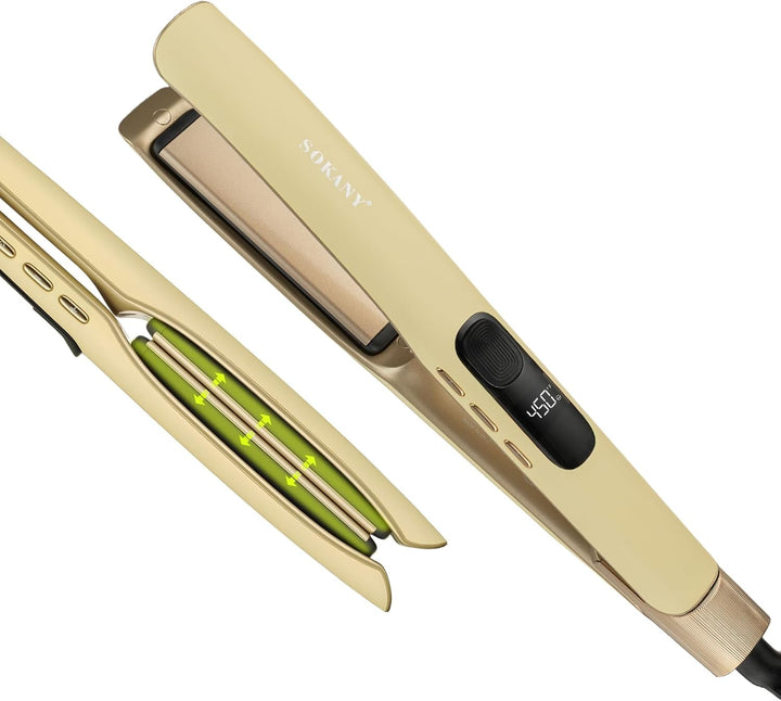 SOKANY 1 Inch Flat Iron Air Floating Plate Hair Straightener Curler...