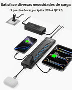 AGEEN, MKI-1200800C8, hub USB 3.2 de 16 puertos, alimentado