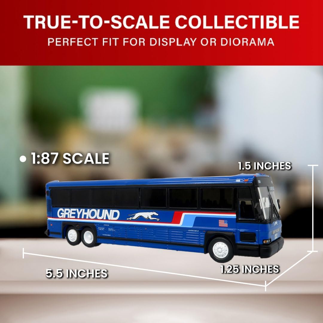 Iconic Replicas 2001 MCI D4000 Entrenador Greyhound Blue
