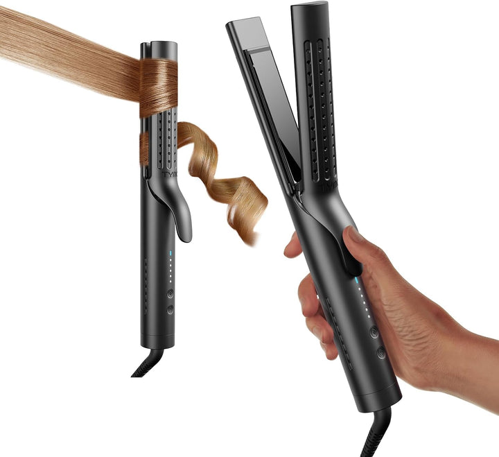 TYMO Airflow 2.0 - Plancha plana para cabello corto, rizador de tit...