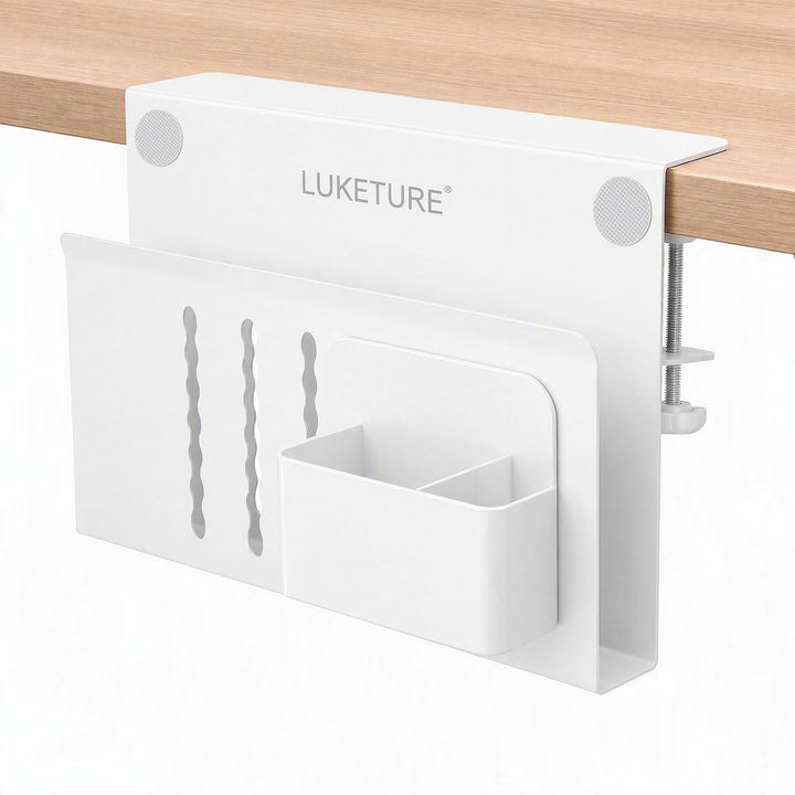 LUKETURE Soporte para laptop, almacenamiento lateral de escritorio...