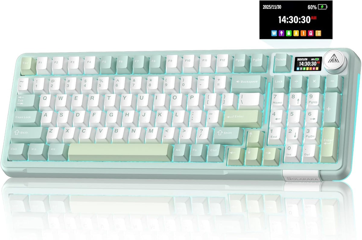 SOLAKAKA Teclado mecánico inalámbrico A99 Pro con BT5.0\/2.4GHz\/US...