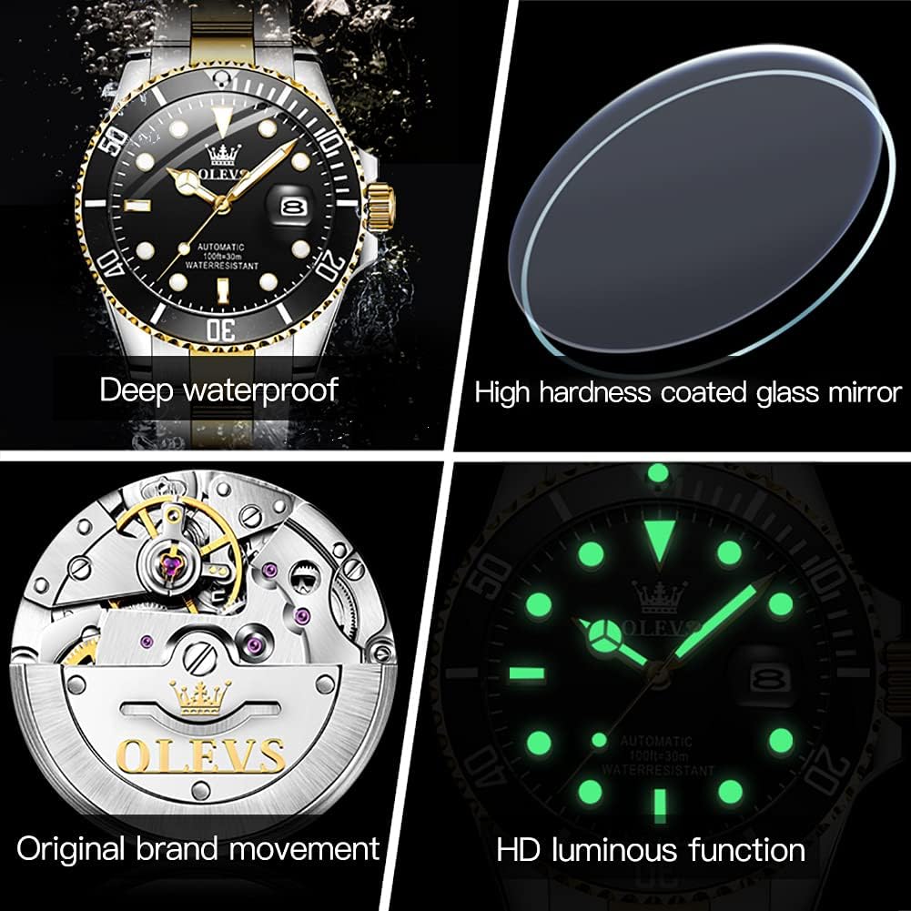OLEVS Reloj Automático Mecánico para Hombre de Lujo, Recia Carga Automática