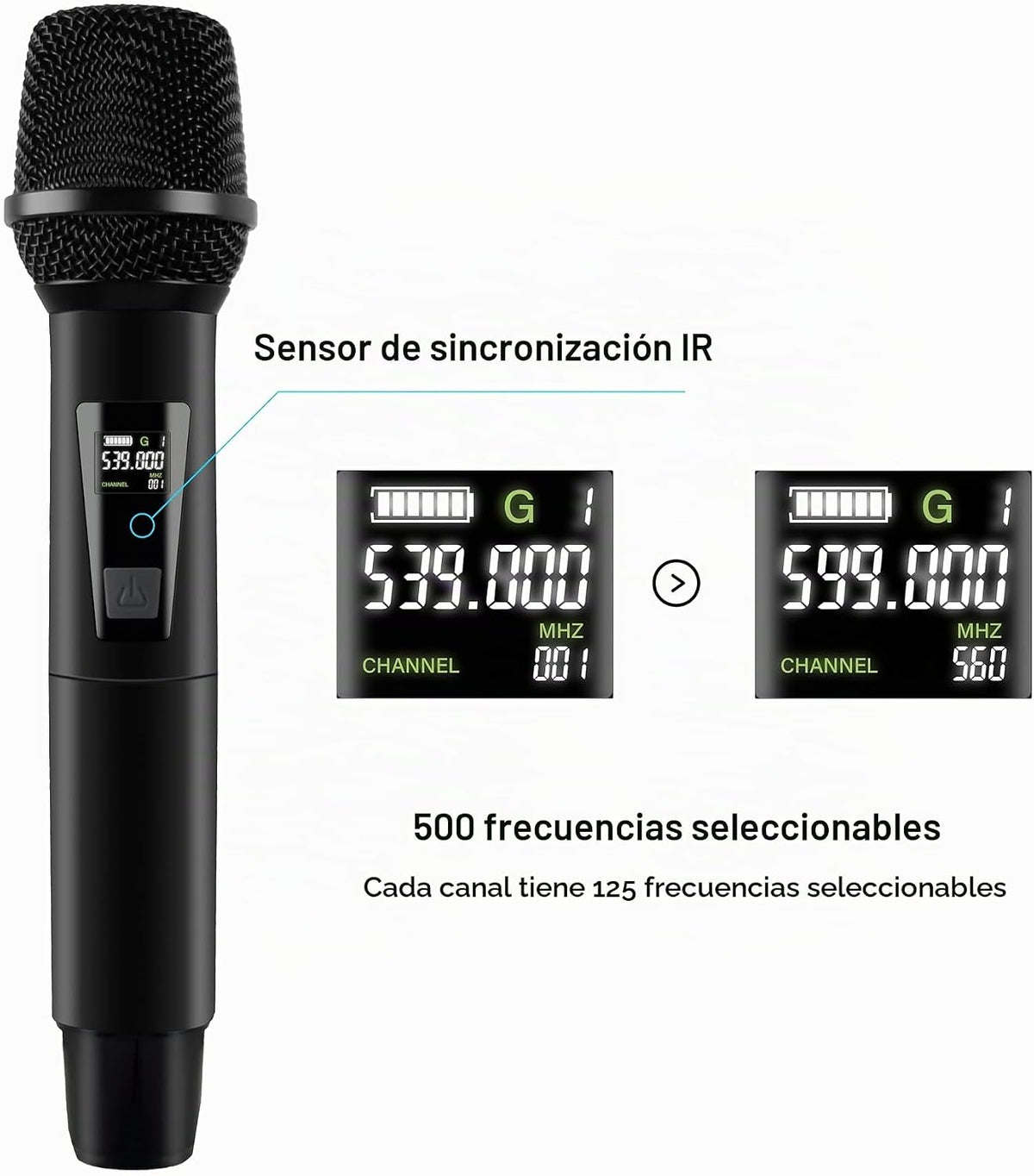 PRORECK UK-4000 UHF Sistema de micrófono inalámbrico de 4 canales con cuatro micrófonos
