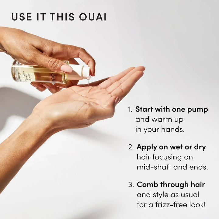 OUAI Paquete de aceite para el cabello de tamaño completo + tamaño...