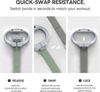Lexipro Banda de resistencia ajustable para figura 8, 10-25 libras, 4 niveles de resistencia intercambiables con asas ergonómicas, banda de ejercicio de silicona de intercambio rápido para mujeres y