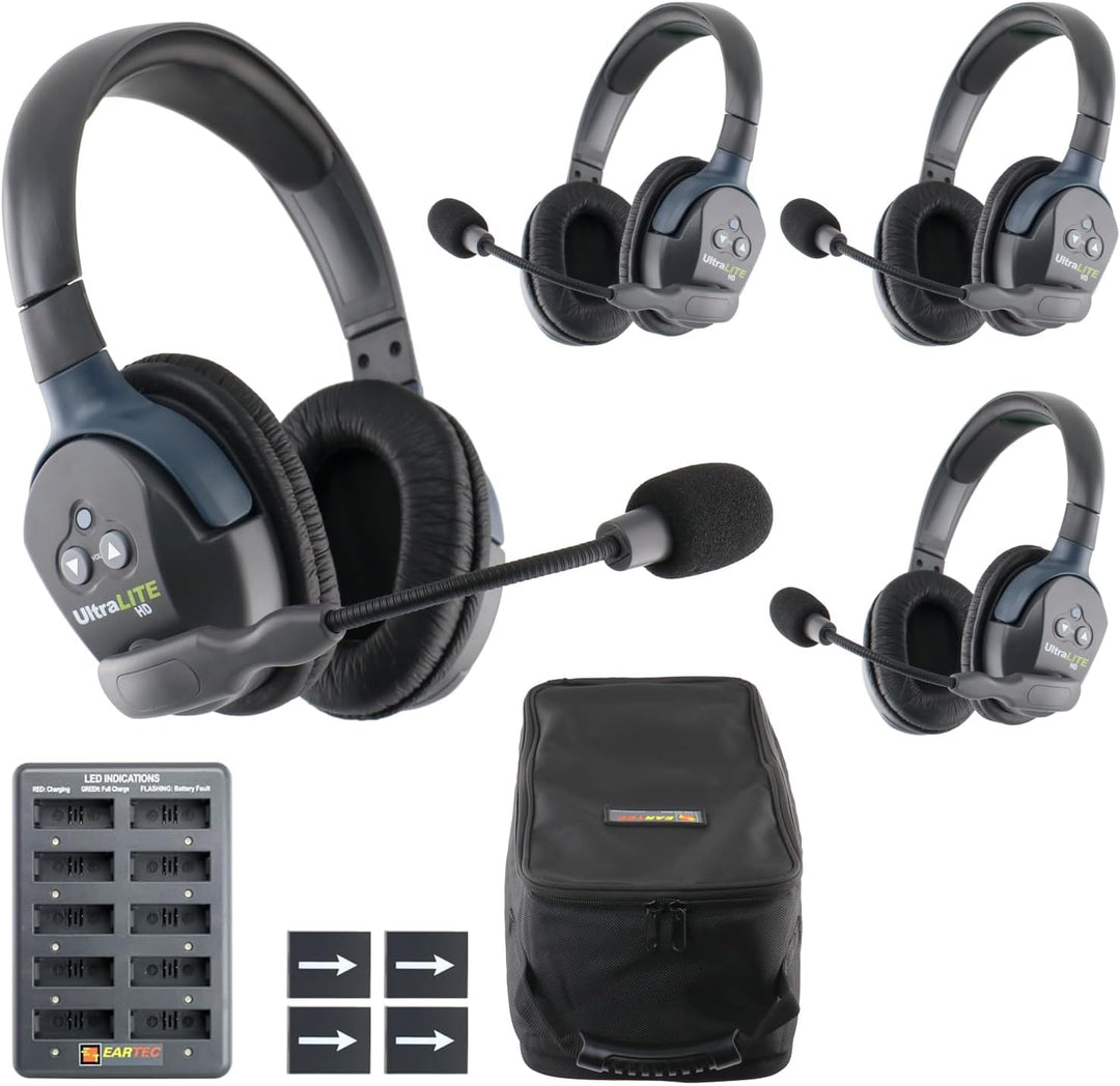 Eartec UL4D Ultralite-HD 4-Persona Full Duplex Wireless Intercom He...