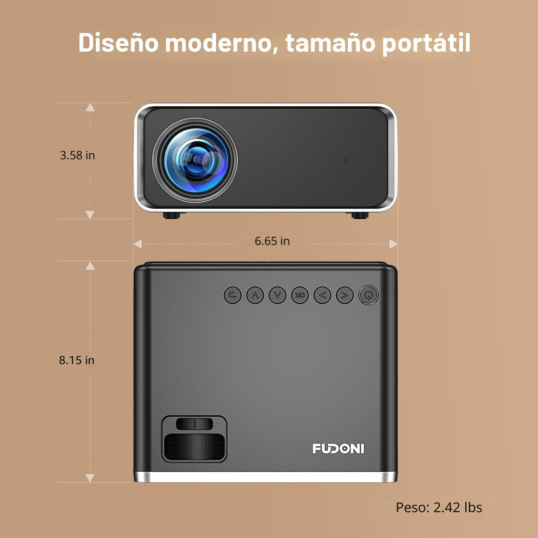 FUDONI Proyector con WiFi y Bluetooth 4K compatible, proyectores de...