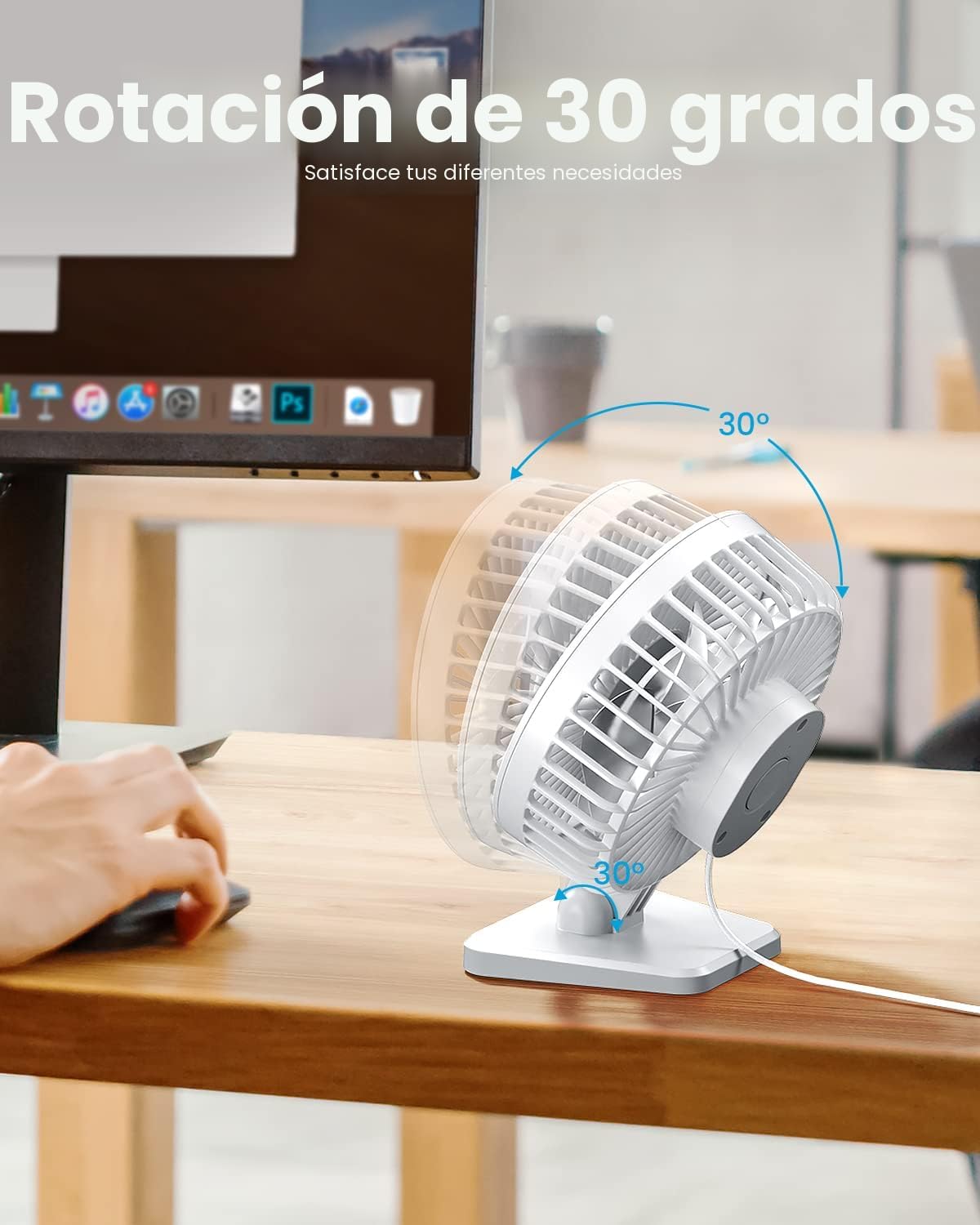 Gaiatop - Ventilador de escritorio USB, pequeño pero potente, perso...