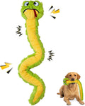 Bite Force - Juguete duradero y resistente para perros Slither The Snake con chirriador, reforzado con Kevlar para masticadores agresivos para perros pequeños, medianos y grandes - Verde.