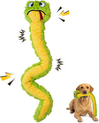 Bite Force - Juguete duradero y resistente para perros Slither The Snake con chirriador, reforzado con Kevlar para masticadores agresivos para perros pequeños, medianos y grandes - Verde.