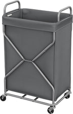 StorageWorks Cesta de lavandería con bolsa extraíble, gris, 120L
