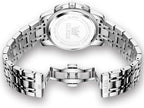 OLEVS Relojes para Hombres de Negocios de Acero Inoxidable, a Prueba de Agua, Estilo Casual Formal