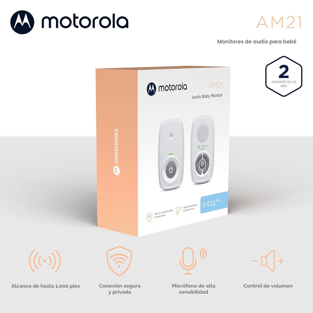 Motorola Nursery Solo audio para monitor de bebé, sin WiFi, AM21 de...