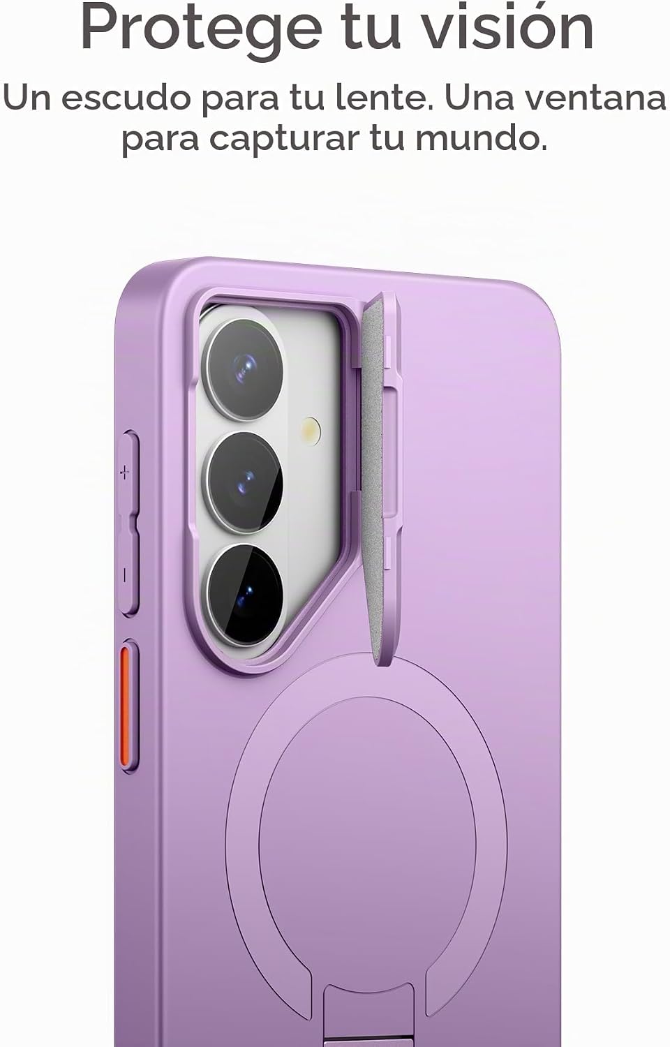 SURITCH para Samsung Galaxy S26 Plus Funda para Teléfono, Cubierta Magnética Protectora con Cubierta para Cámara y Soporte Metálico Ajustable para Galaxy S26 Plus - Taro Purple