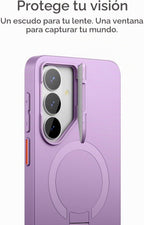SURITCH para Samsung Galaxy S26 Plus Funda para Teléfono, Cubierta Magnética Protectora con Cubierta para Cámara y Soporte Metálico Ajustable para Galaxy S26 Plus - Taro Purple