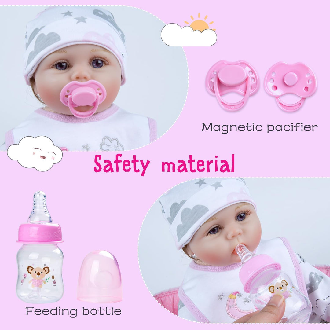 PEDOLLTREE Juego de 13 muñecas Reborn para niña, accesorios con moi...