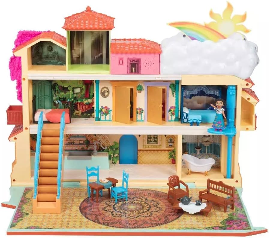 Disney Encanto - Set de juego de la casa mágica Madrigal con muñeca Mirabel y 14 accesorios - ¡Incluye luces, sonidos y música!