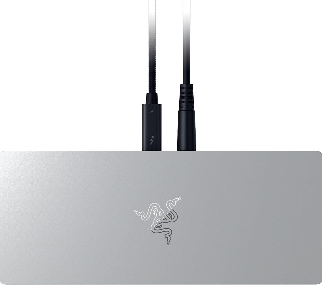 Razer Thunderbolt 5 Dock Chroma, 11 puertos + ranura SSD M.2, color blanco
