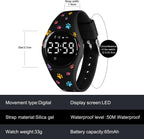 Relojes para niños y niñas, reloj deportivo digital con contador de pasos, podómetro, alarma de vibración, sin aplicación, impermeable, rastreador de fitness, reloj para niños, niñas, adolescentes