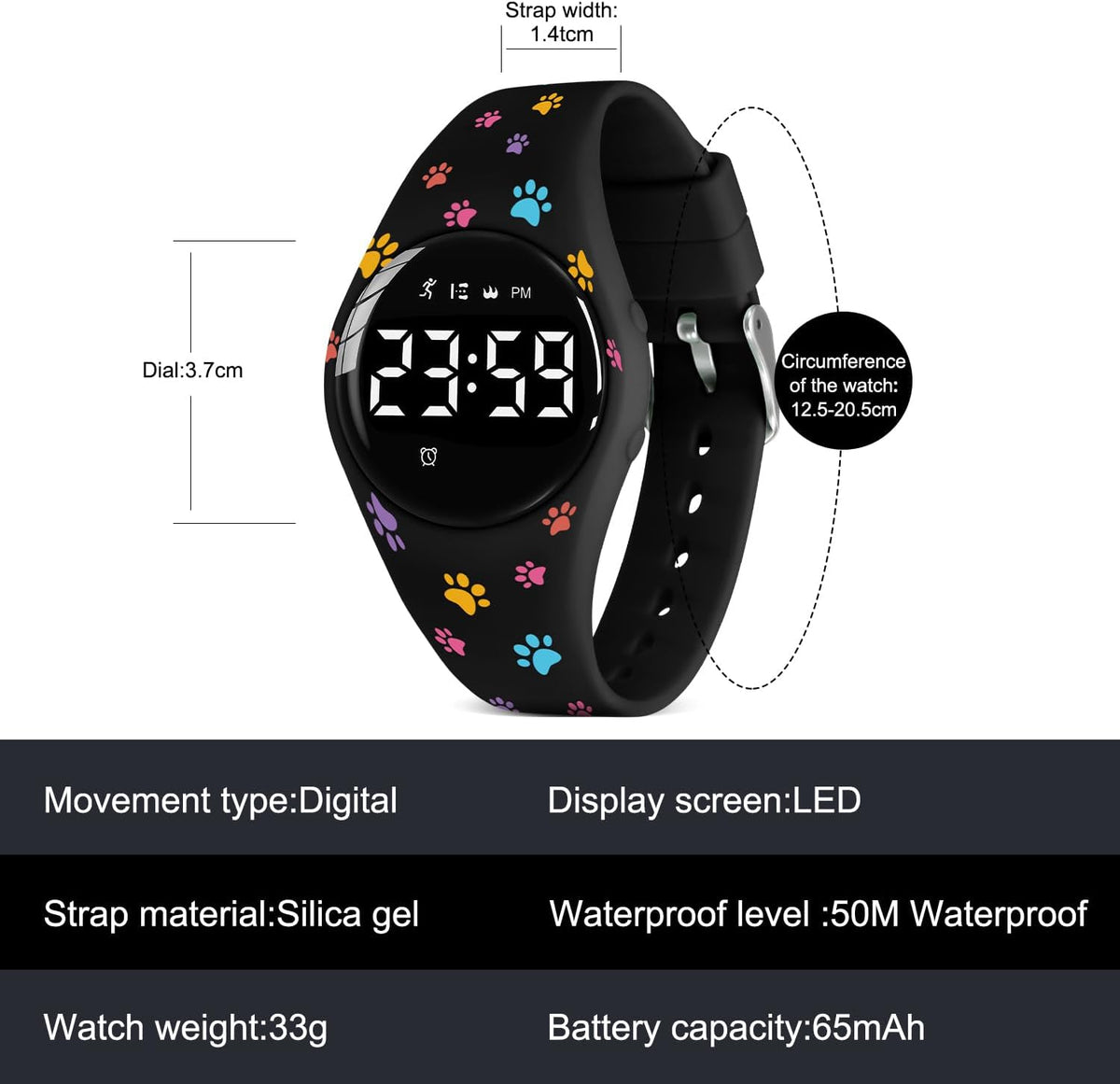 Relojes para niños y niñas, reloj deportivo digital con contador de pasos, podómetro, alarma de vibración, sin aplicación, impermeable, rastreador de fitness, reloj para niños, niñas, adolescentes
