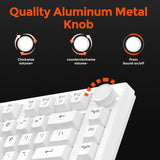 DAREU EK75 Teclado mecánico con cable, teclado 75% con perilla de v...