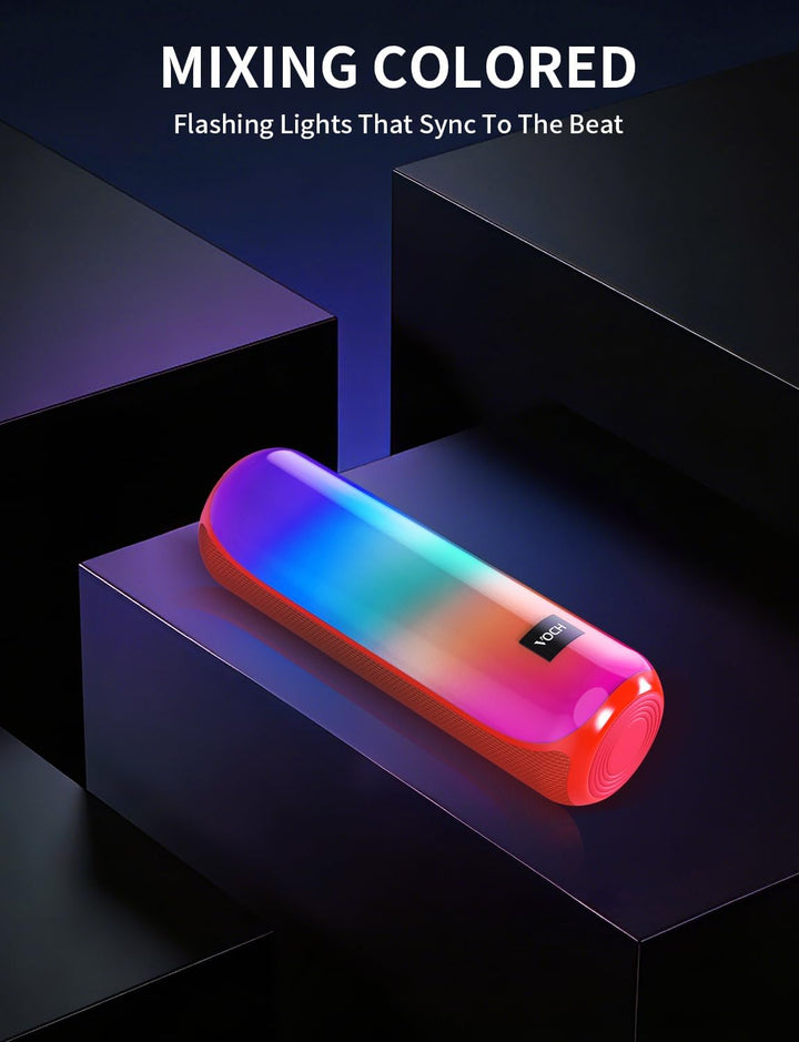 VOCH Altavoz Bluetooth 5.3 con luz RGB, altavoz inalámbrico portáti...