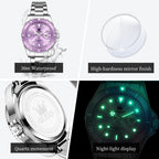 OLEVS Reloj Femenino Clásico de Mujer para Damas Análogo Acero Inoxidable Resistente al Agua Luminosa Día Fecha Dos Tonos de Fácil Lectura en la Muñeca