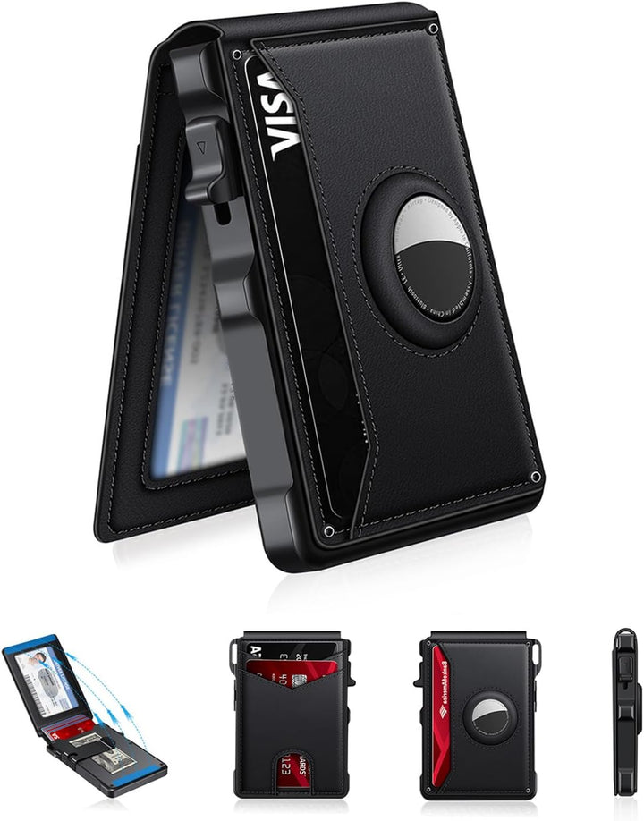 KIKVES Billetera Airtag para hombre, billetera inteligente para hom...