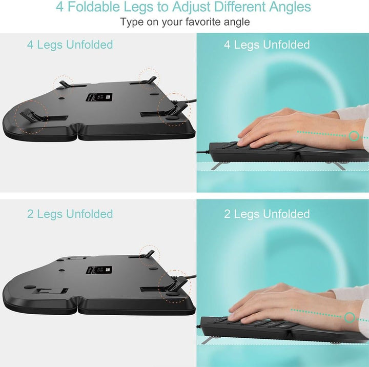 Arteck - Teclado USB Ergonómico con Cable con