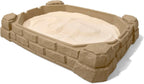 Step2 Caja de arena natural juguetona, mesa sensorial de actividades para niños, juguetes de verano al aire libre, tapa incluida, para niños pequeños de 1 año en adelante