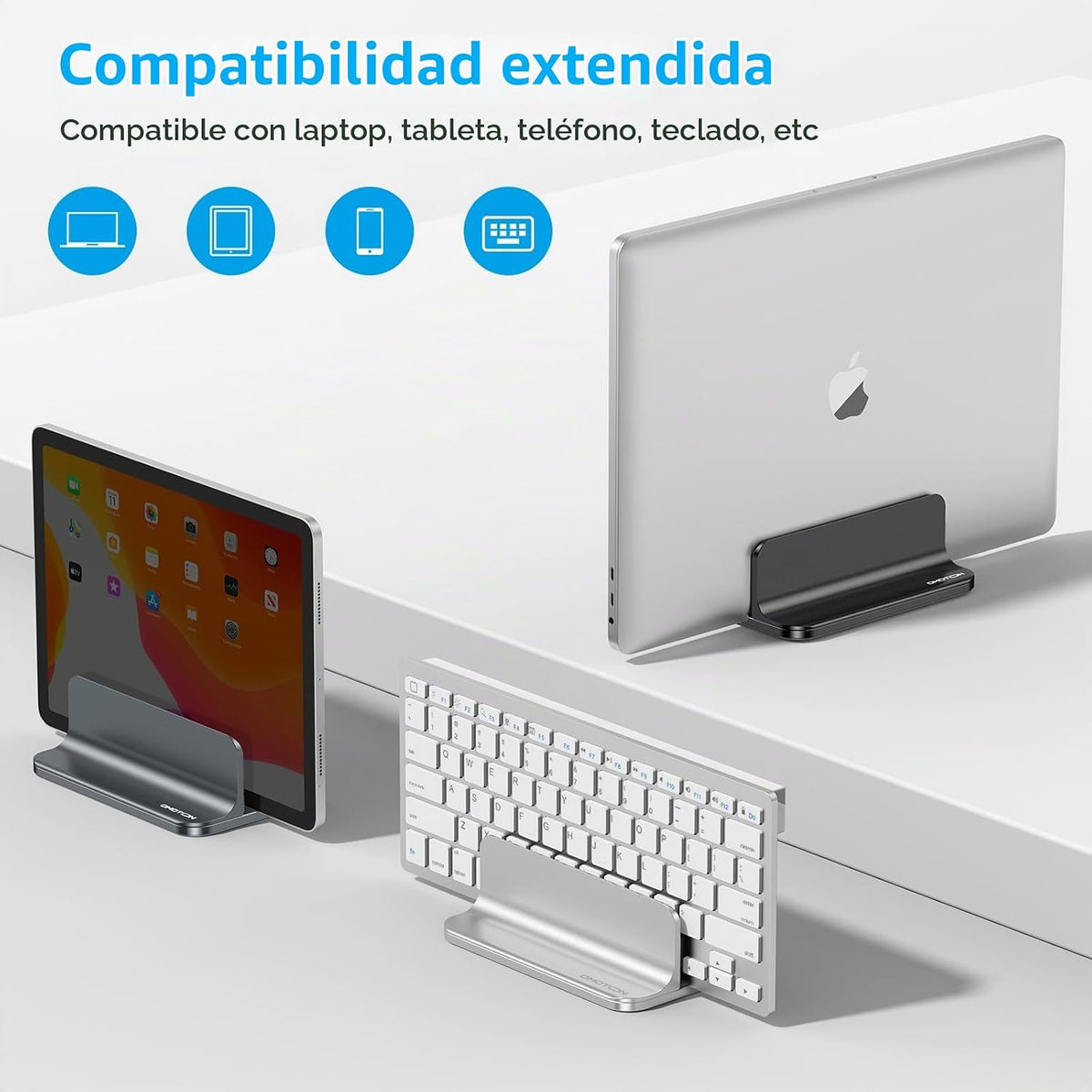 OMOTON Soporte vertical para laptop, soporte de aluminio de escrito...