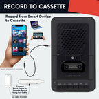 Deluxe Products Reproductor de Casetes Portátil Grabadora de Cinta. Graba en casetes a través de micrófono o entrada auxiliar. Altavoz integrado para escuchar casetes. Incluye micrófono externo, cable