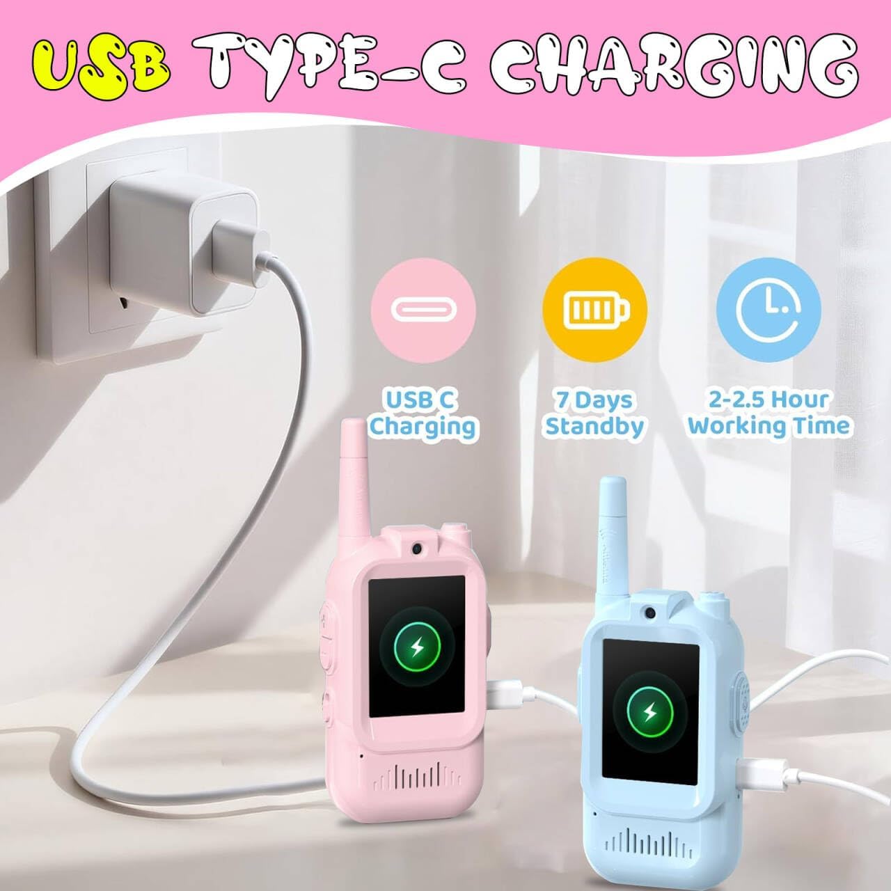 Walkie Talkies de video para niños con pantalla de