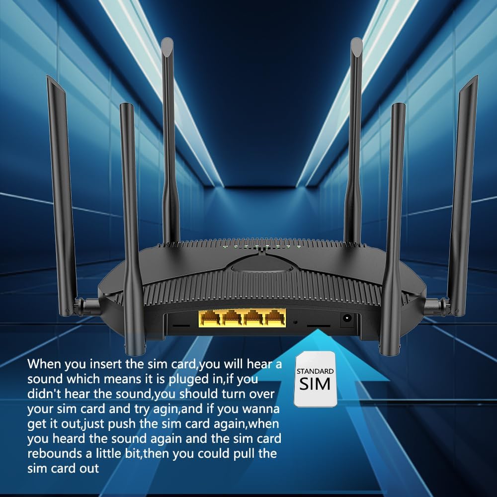 Wiflyer Enrutador inalámbrico CAT4 de doble banda 4G LTE con caja d...