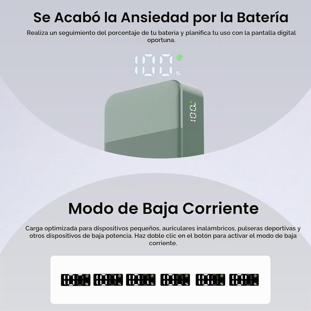 NOBIS Cargador portátil, 65 W, 20000 mAh, carga rápida, PD QC, 2 US...