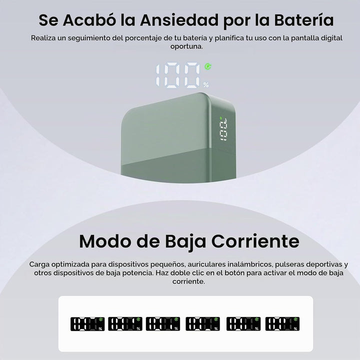 NOBIS Cargador portátil, 65 W, 20000 mAh, carga rápida, PD QC, 2 US...