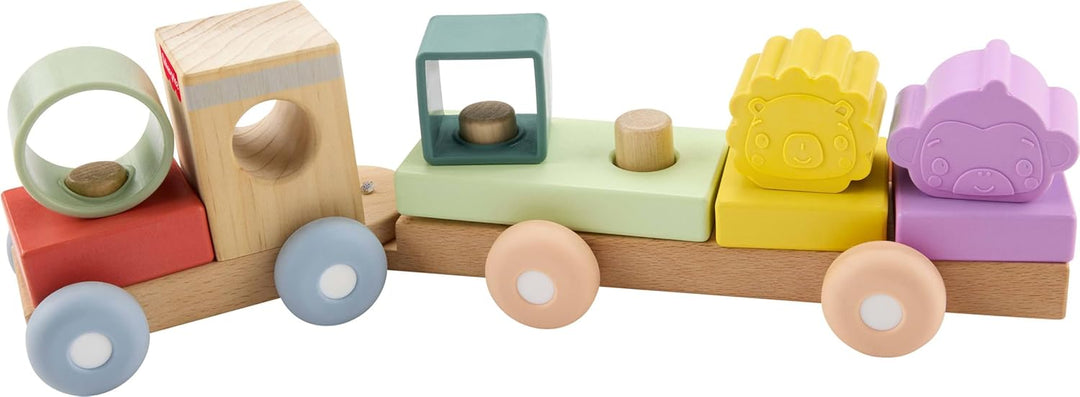 Fisher-Price Tren apilable de juguete de madera para bebé
