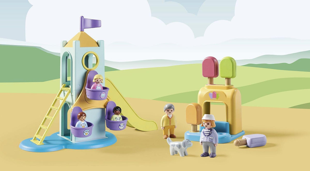 Playmobil 1.2.3: Torre de Aventura con Cabina de Helados