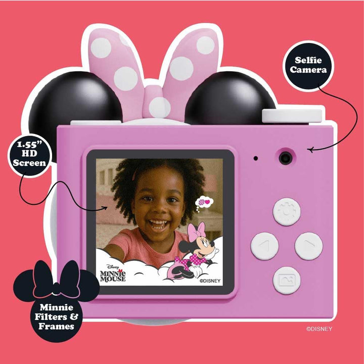 Cámara digital de juguete Minnie Mouse para niños pequeños y videoc...