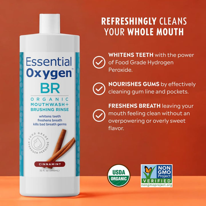 Essential Oxygen, Enjuague para Cepillado y Enjuague Bucal Orgánico...