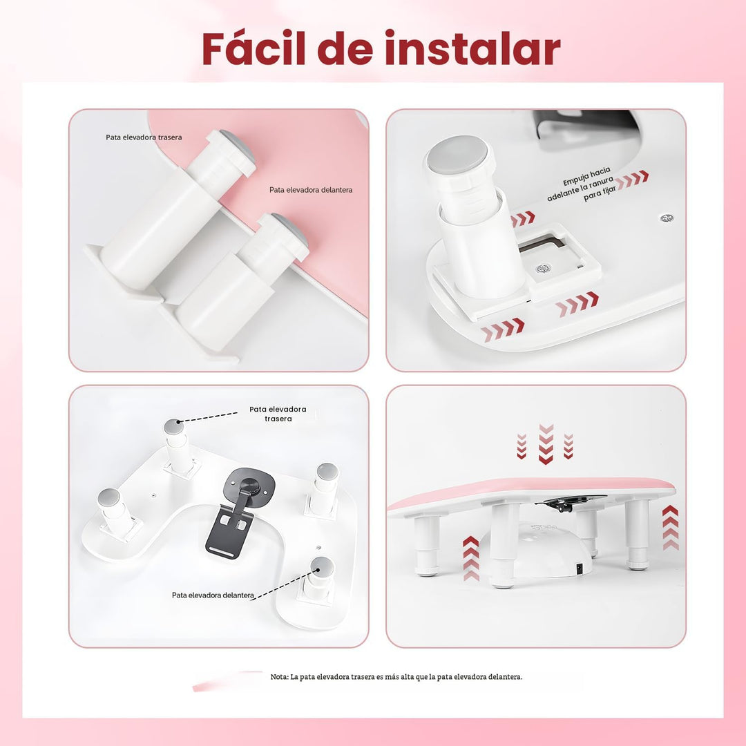 JODSONE Reposabrazos de manicura en forma de U rosa para uñas con s...