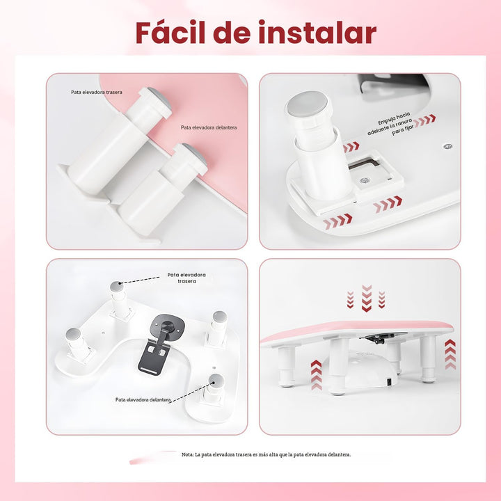 JODSONE Reposabrazos de manicura en forma de U rosa para uñas con s...