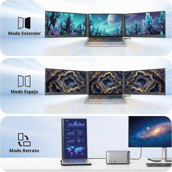 Leudaich Extensor de pantalla para portátil con un cable, monitor p...