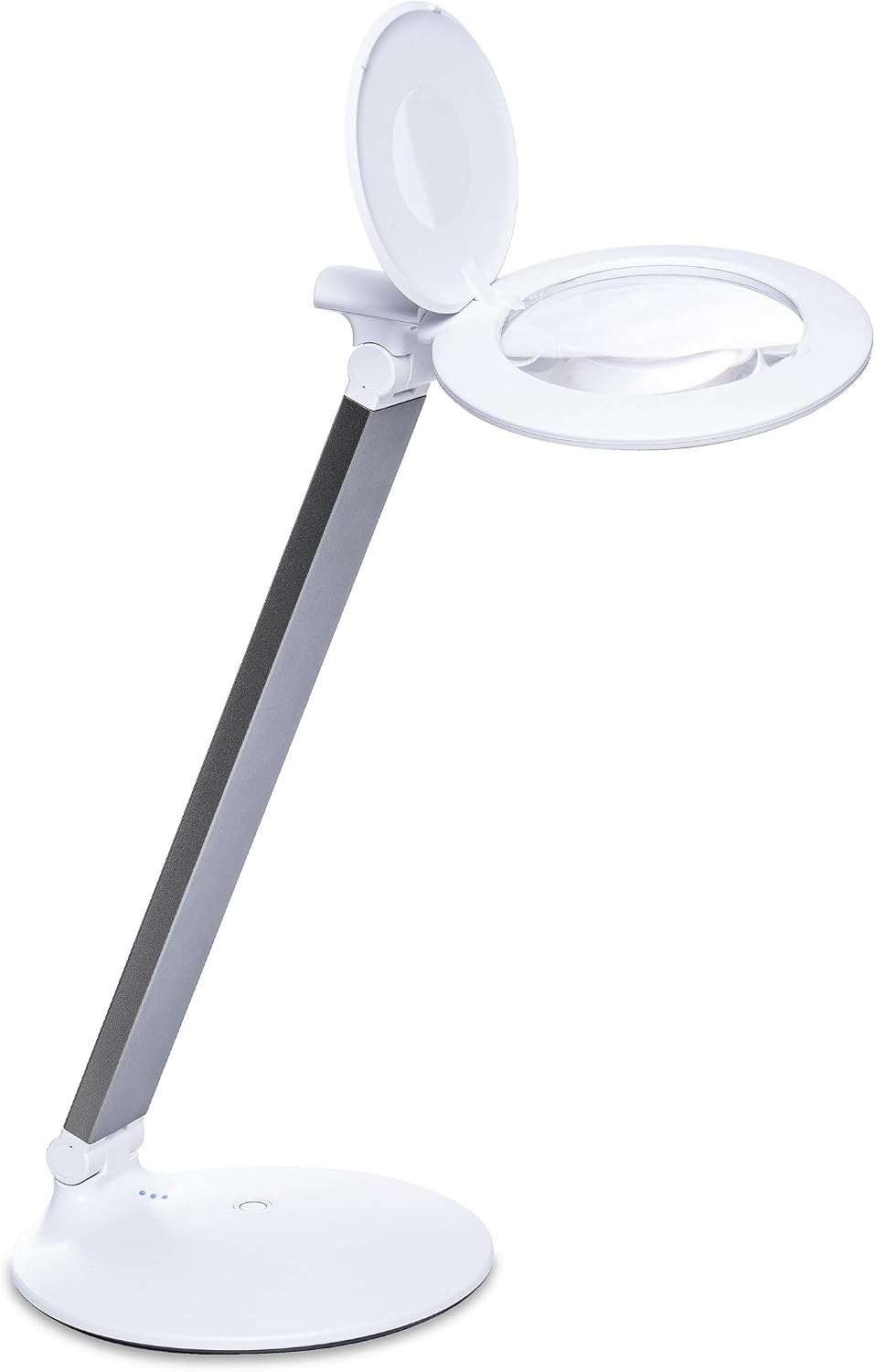 Lámpara Halo Go 2 Lámpara de aumento recargable portátil – Aumento de 5 dioptrías (2.25X), 6,000K daylight LED, 4,200 Lux brillo, diseño plegable compacto con carga USB y estuche de transporte de terciopelo