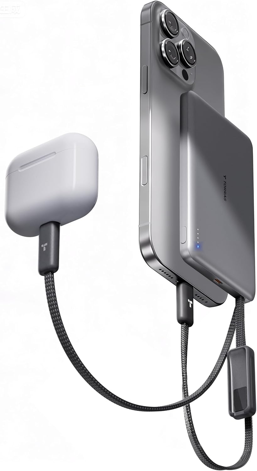 TORRAS Cargador portátil AirVolt, batería ultradelgada de 0.5 pulga...